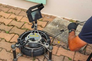 CCTV drain inspection equipment used to identify the cause of a blocked drain.