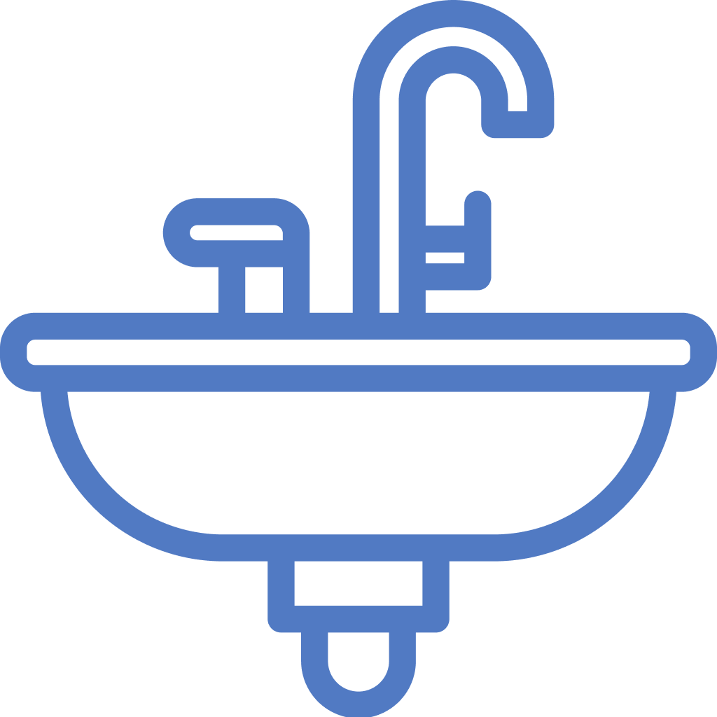 Blue sink tap ware icon.