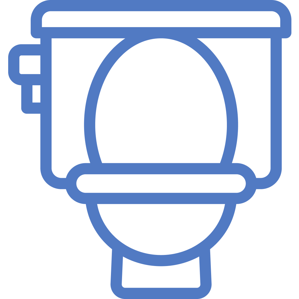 Blue toilet icon.
