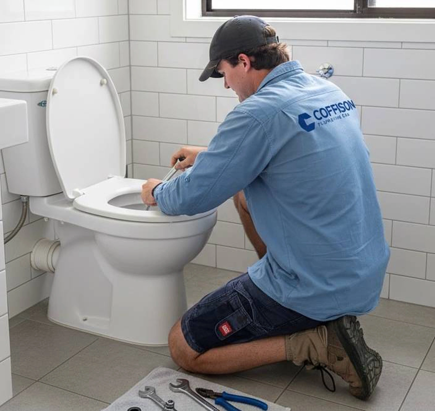 Coffison Plumbing team member on-site