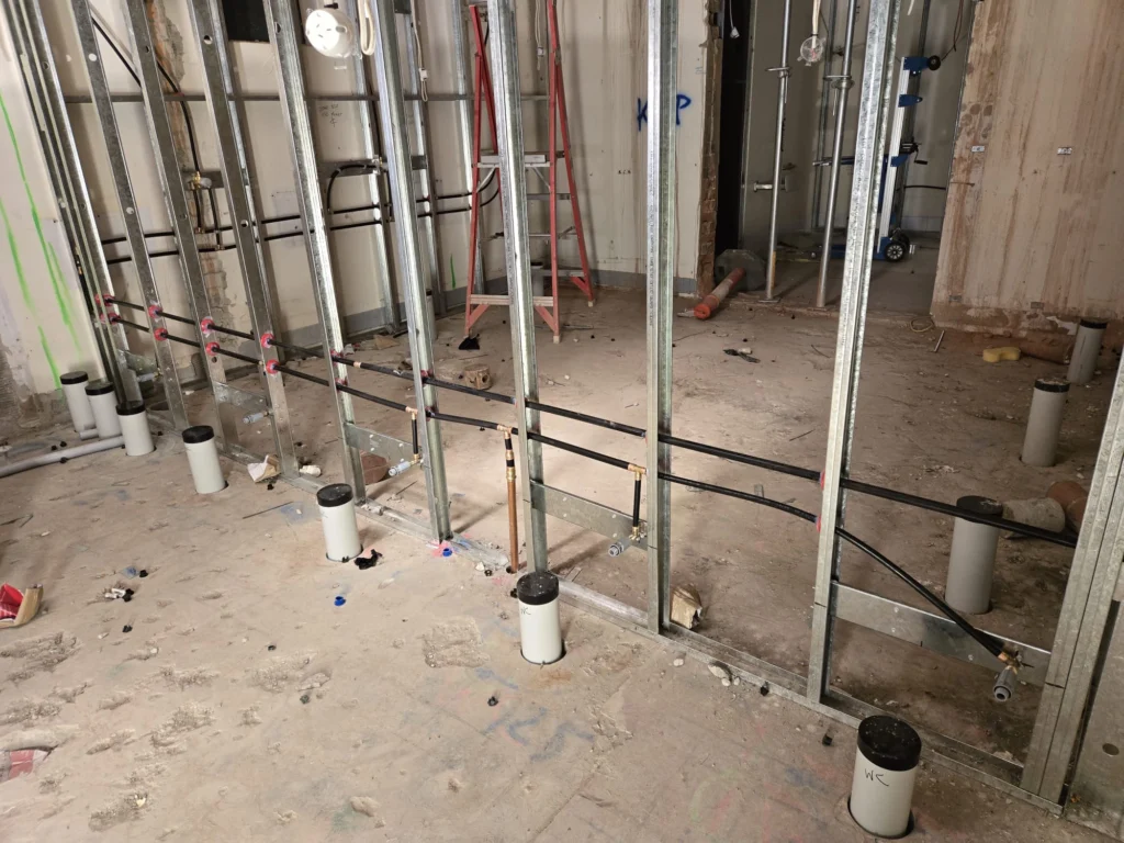 Commercial plumbing work at a Redcliffe business