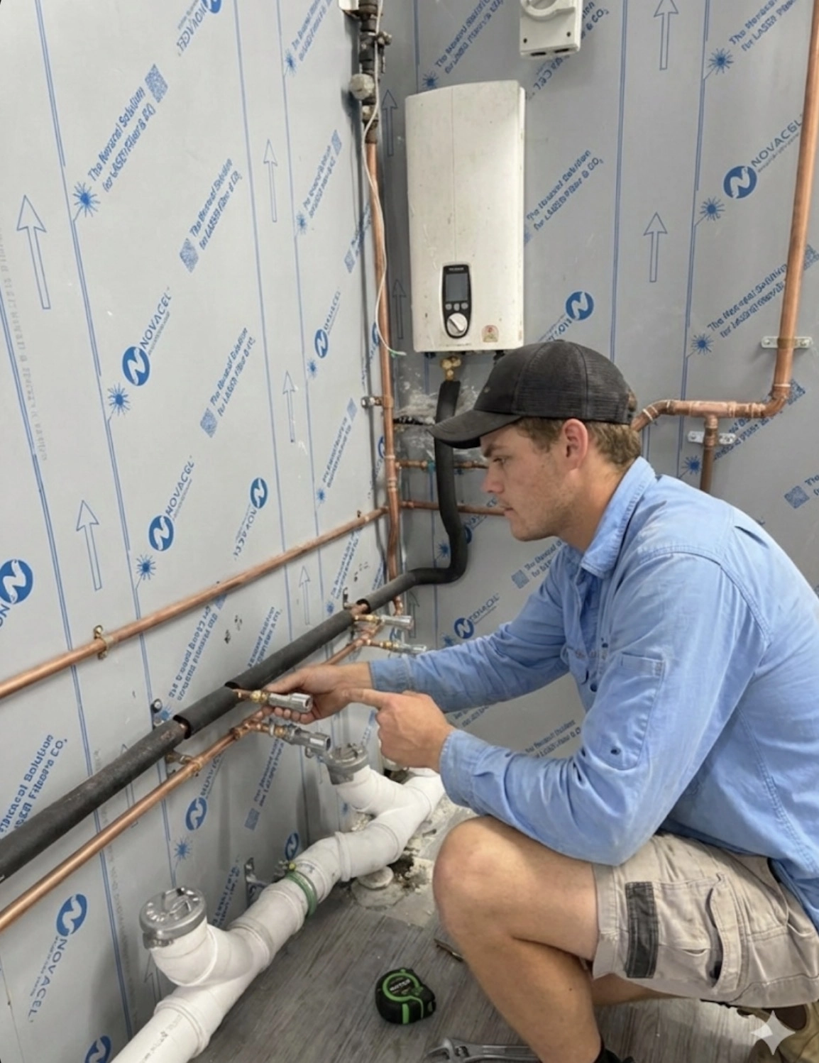 Commercial plumbing work at a Redcliffe business