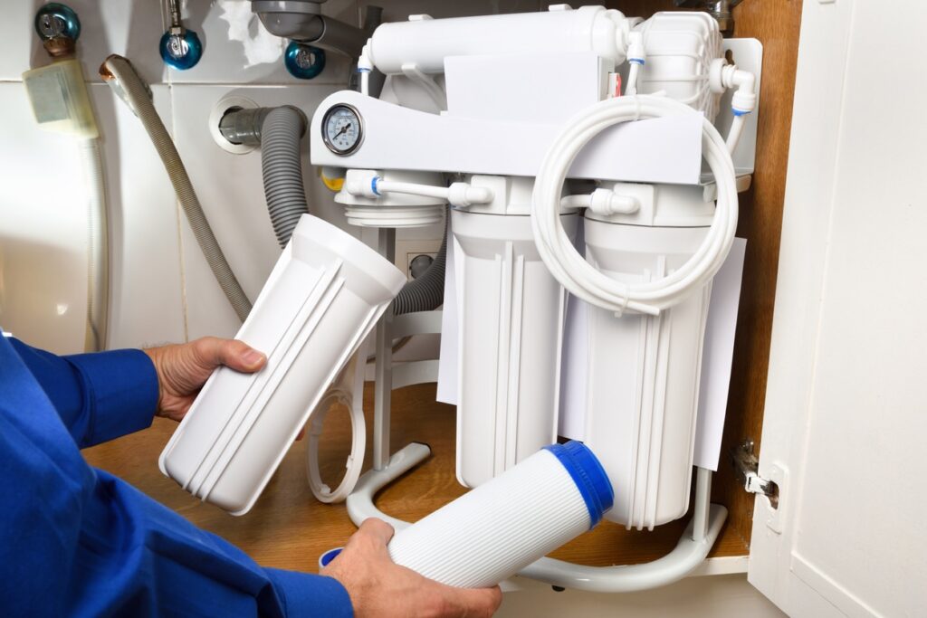 Under-sink water filtration installation by Coffison Plumbing in a Redcliffe home